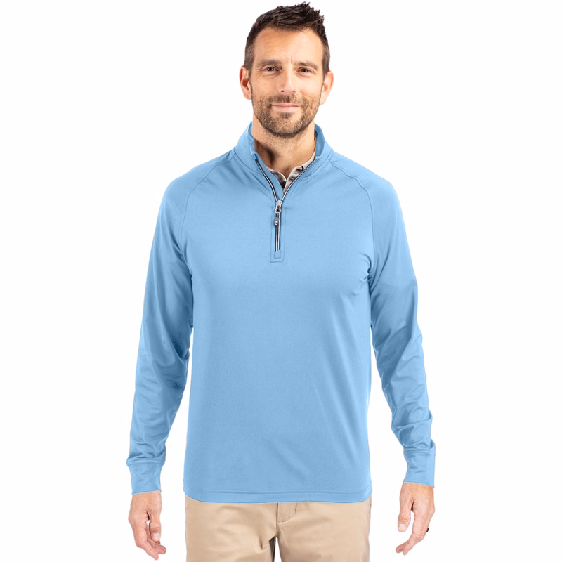 Cutter & Buck Adapt Recycled Soft Knit Stretch  Mens Quarter Zip Pullover