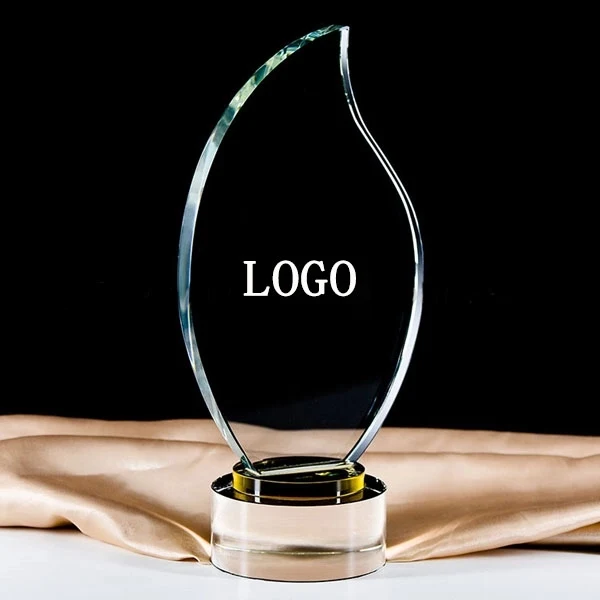 Flame Shaped Crystal Glass Trophy Award 1