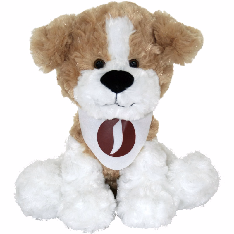 10" Large Sitting Dog - Beige & White