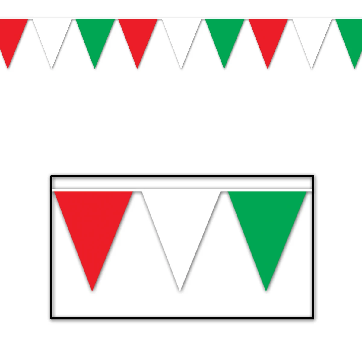 Red, White, & Green Pennant Banner 1
