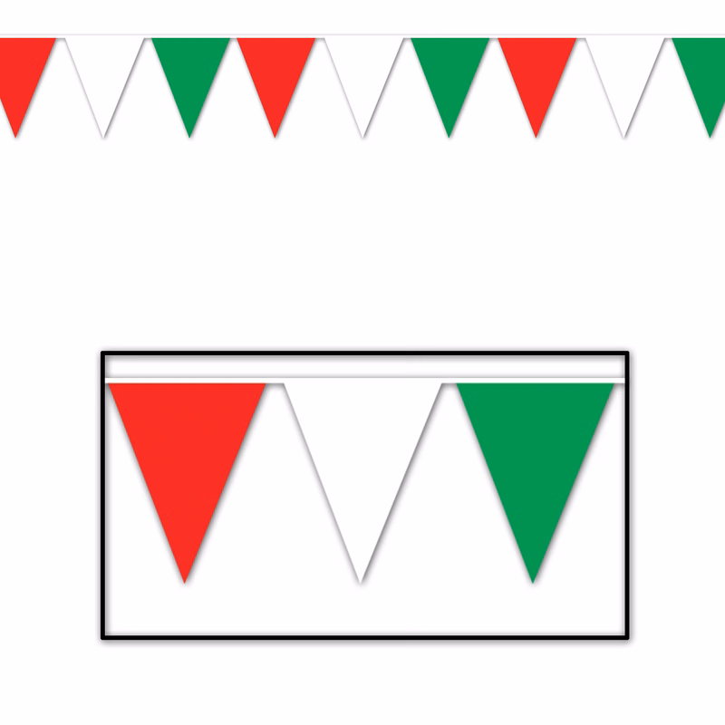Red, White, & Green Pennant Banner