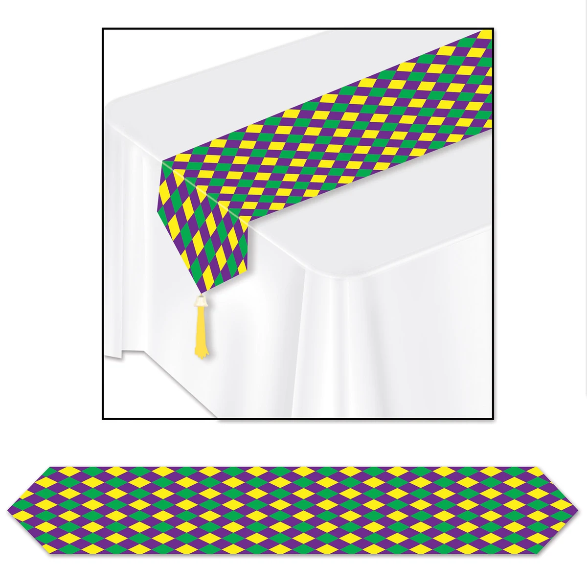 Printed Mardi Gras Table Runner 1