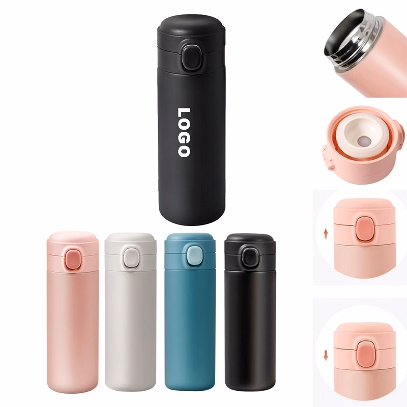 Push Open Stainless Steel Vacuum Water Bottles