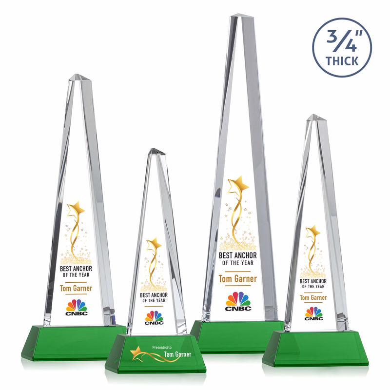 Majestic Tower VividPrint™ Award on Newhaven Base - Green