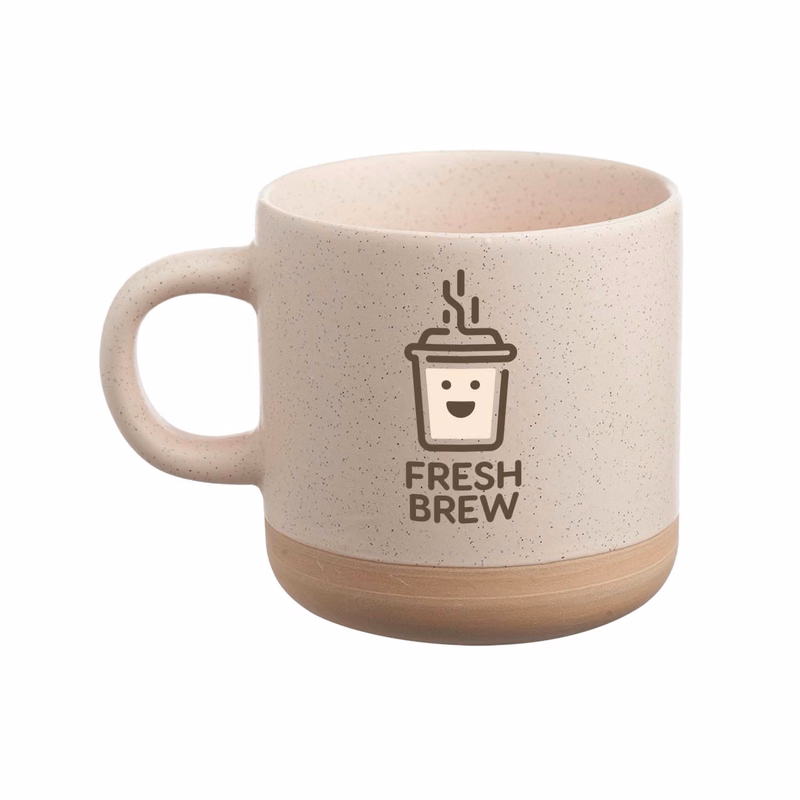 11 oz. Petite Speckled Clay Ceramic Mug (2 Color Imprint)