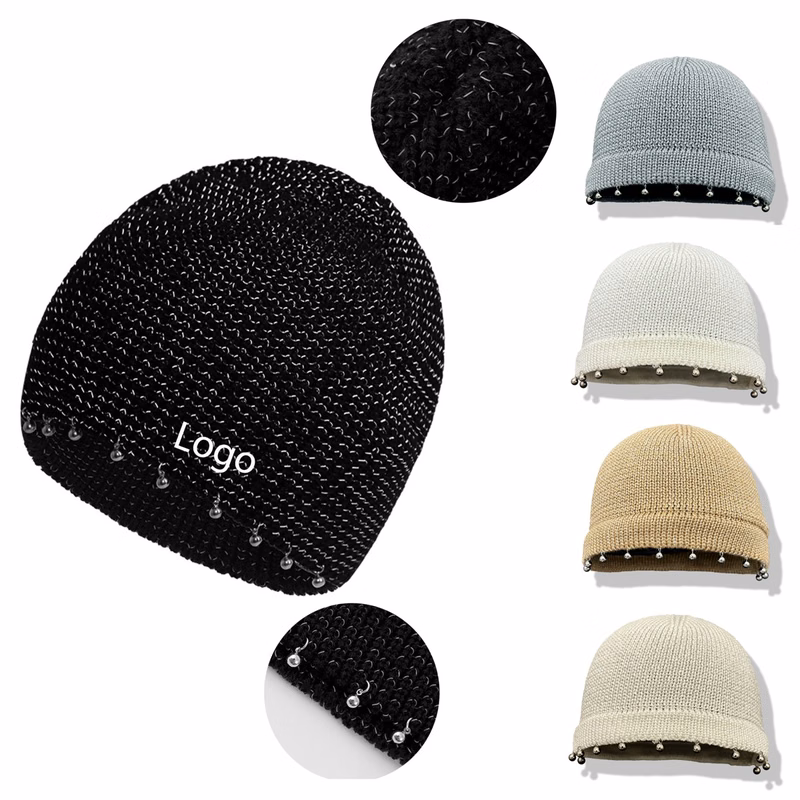 Silver Thread Knit Winter Hat Dope Skull Cap