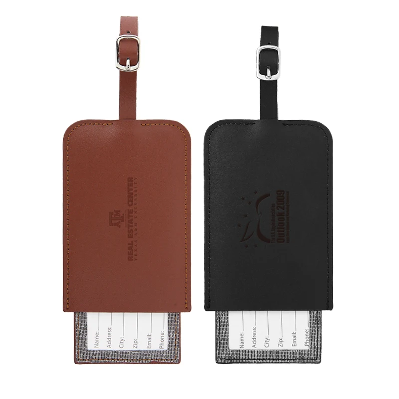 Classic Bond Leather Luggage Tag - Black 1