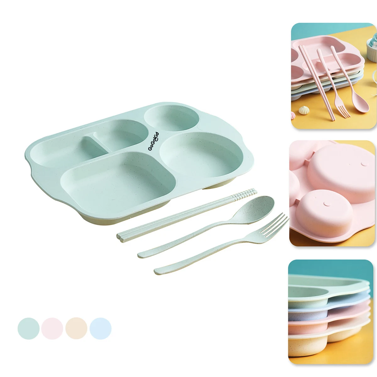 Square School Portion Plate 1
