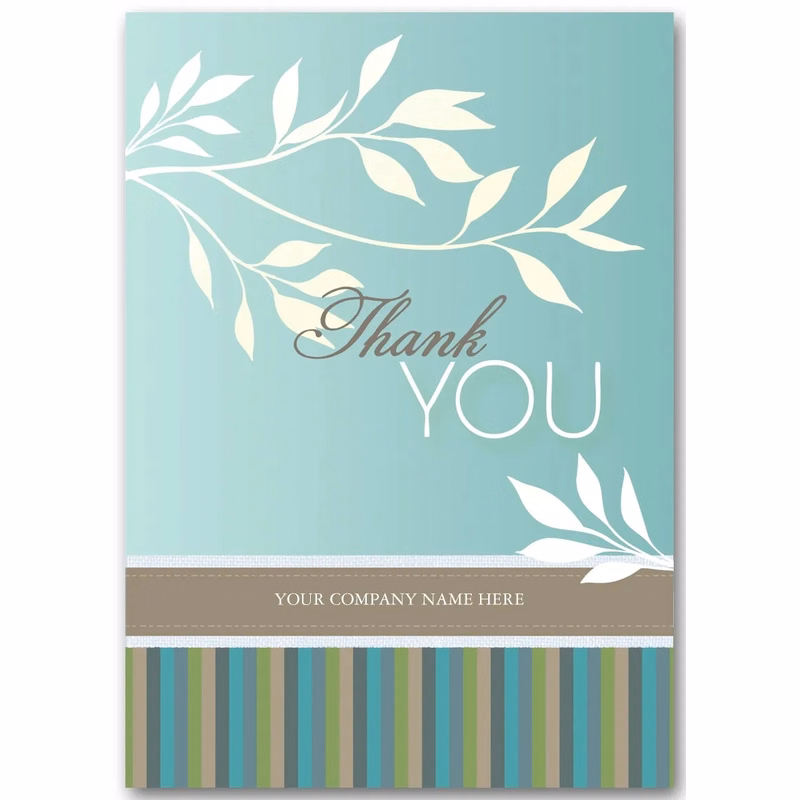 White Flora Thank You Cards