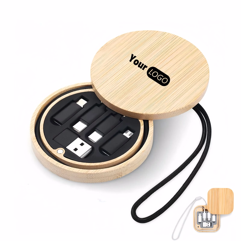 Wood Quick Charging Data Cable Storage Box