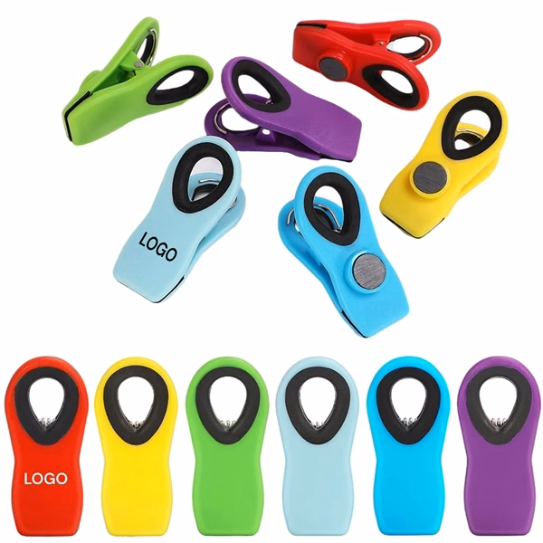 Custom Magnetic Stainless Steel Spring Clips — Practical Food Bag & Office Organizer