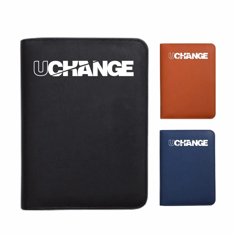 Zippered PU Leather A5 Business Notebook Organizer