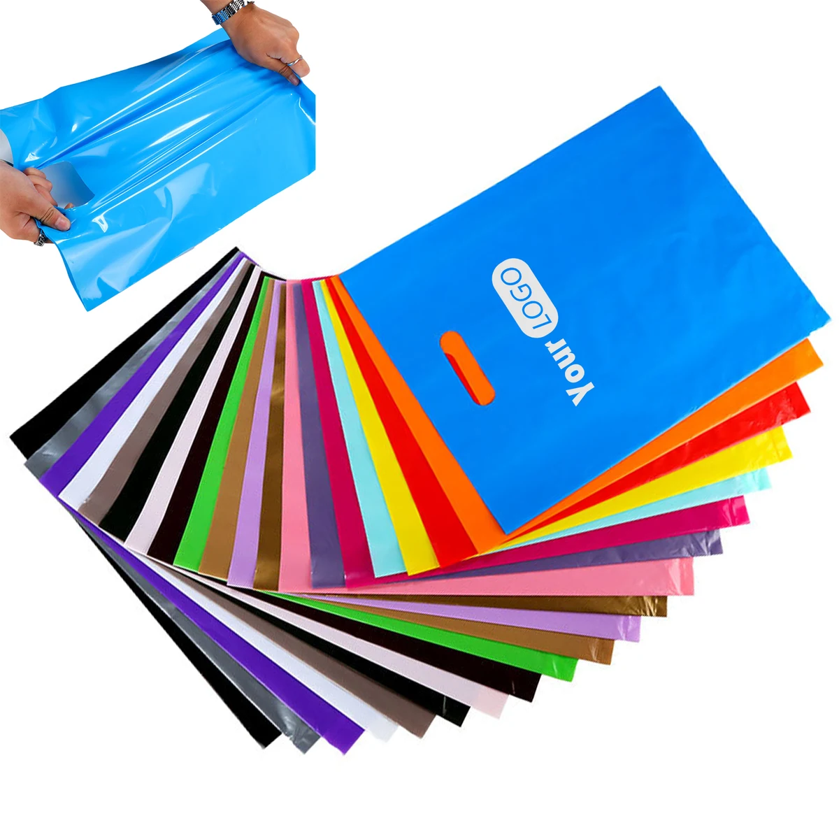 Polyethylene Custom Die-Cut Handle Gift Bags 1