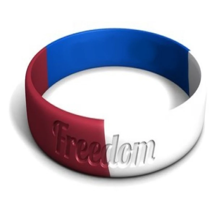 Segmented Silicone Wristband - 3/4" band 1