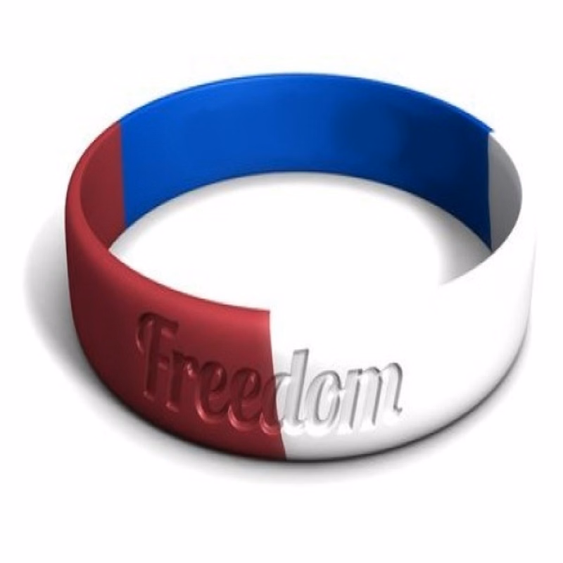 Segmented Silicone Wristband - 3/4" band