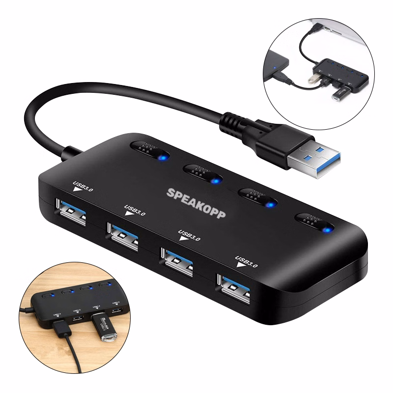 4-Port USB 3.0 Hub with Individual LED