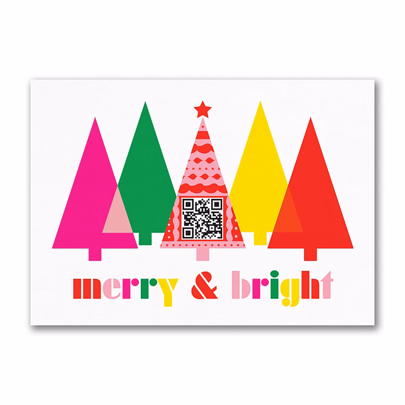 Bright Treeline QR Code Card