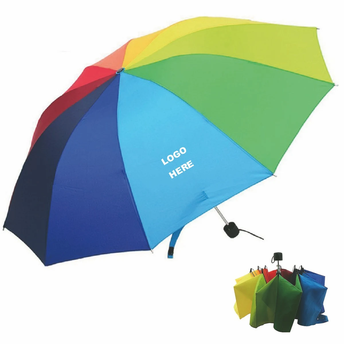 38 Inch Rainbow Color Foldable Umbrella 1