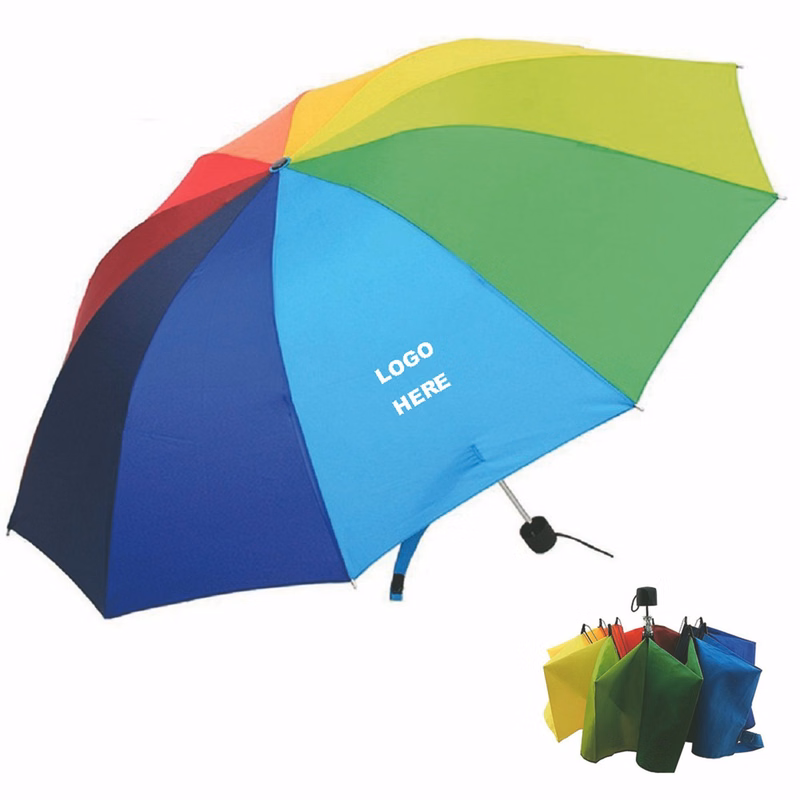 38 Inch Rainbow Color Foldable Umbrella