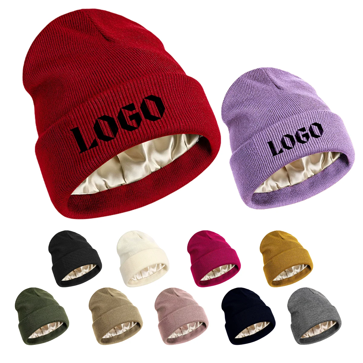 Outdoor Knit Hat with Satin Lining 1