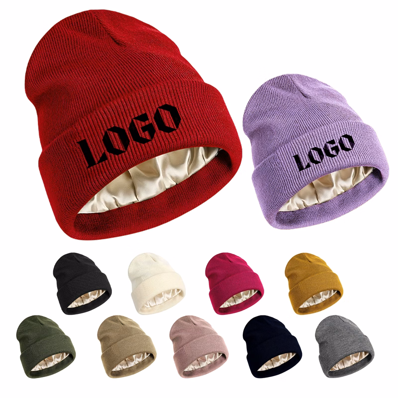 Outdoor Knit Hat with Satin Lining