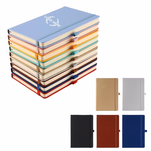 A6 PU Leather Business Journal With Elastic Closure