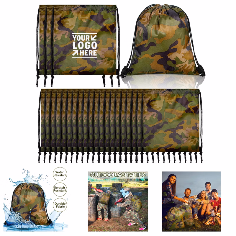 Camo Lightweight Waterproof Men Women Kid Military Army Backpack Travel Sport Gym Drawstring Bag