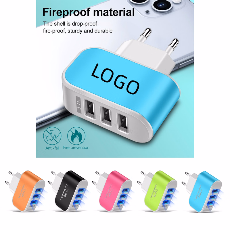 3 Hole USB LED Hotel Office Charger Plug