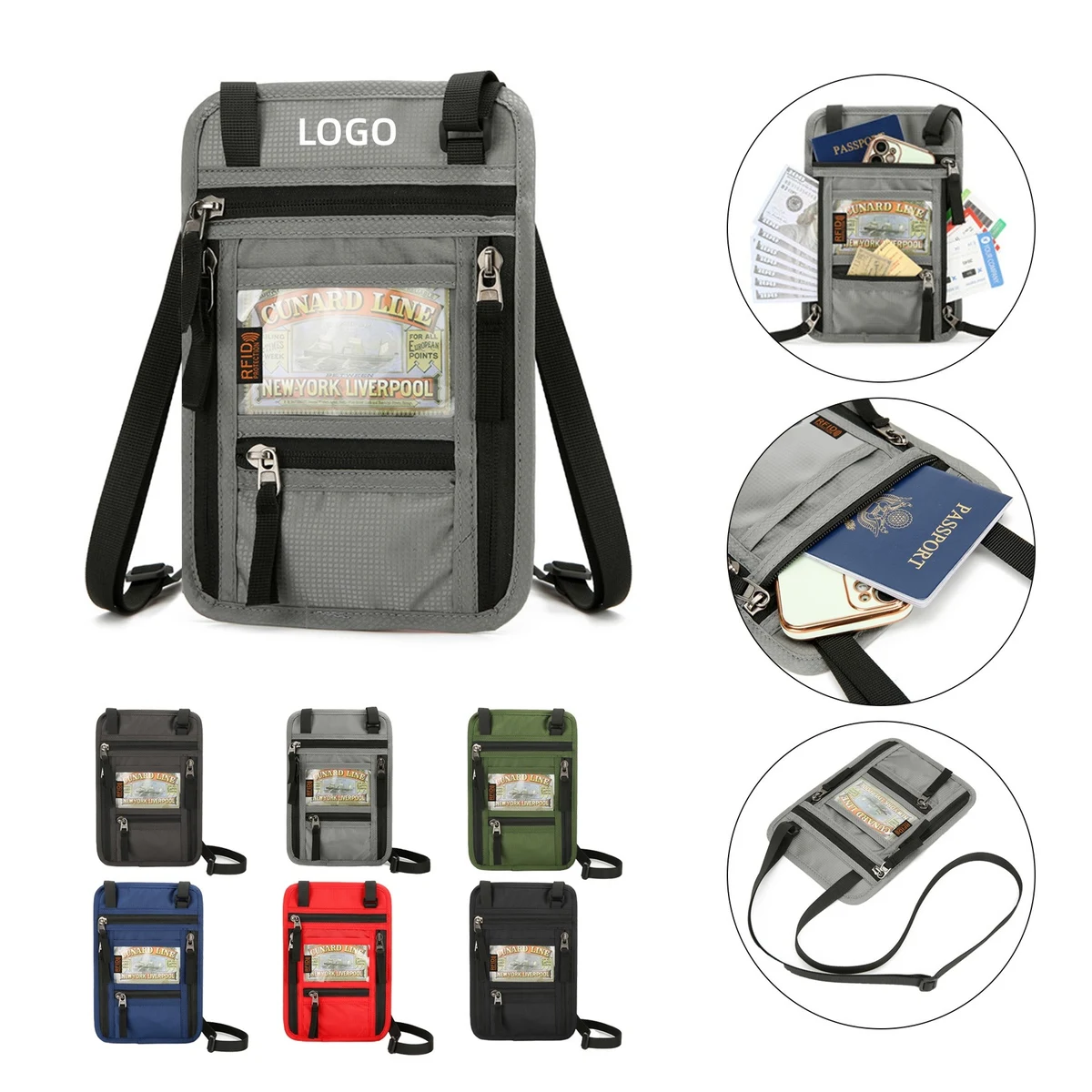 Travel Neck Wallet Passport Holder with RFID Blocking 1