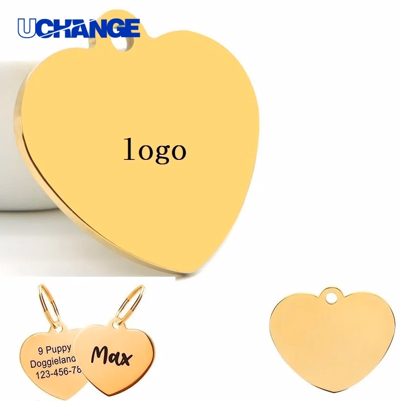 Heart Style Stainless Steel Pet Tag for Pets
