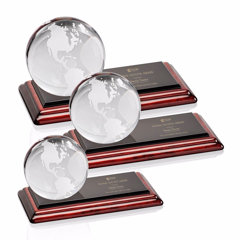 Globe Award on Rosewood Base