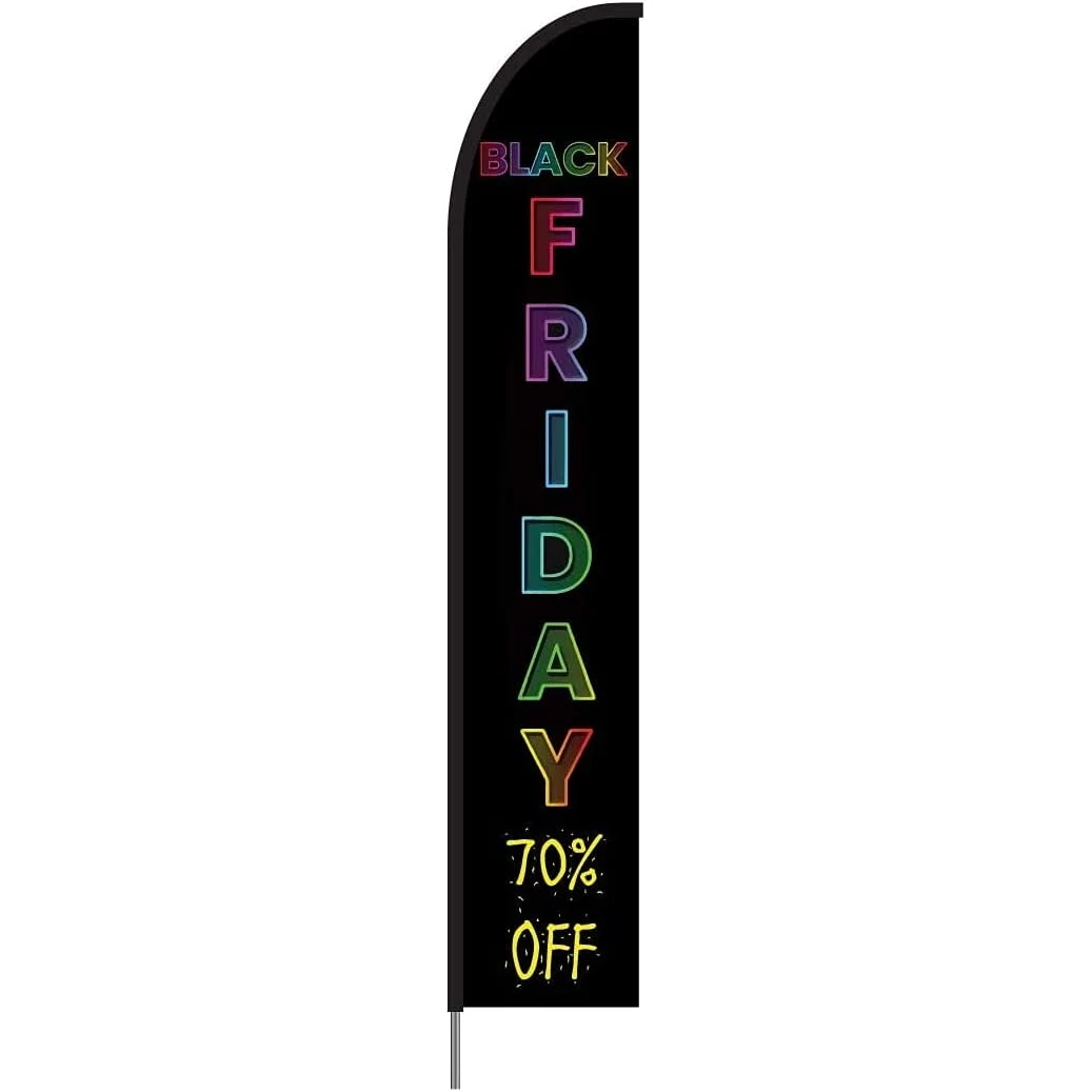 Black Friday Sale 70% OFF Feather Flag Pole Kit, feather banners Swooper Sign Banner, 15ft 1