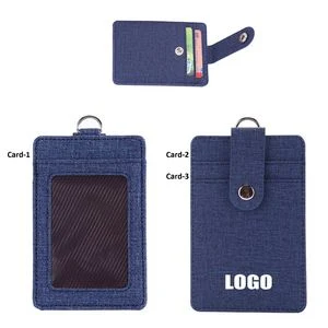 Dual Sides PU Leather 3 Pockets Card Holder 1