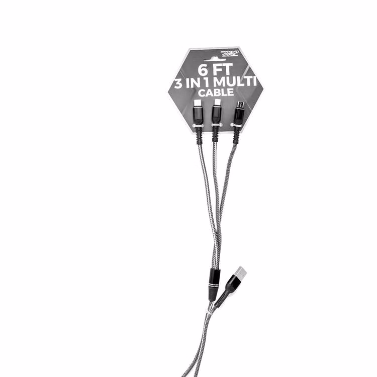 3-in-1 Phone Chargers - Lightning Micro USB Type C