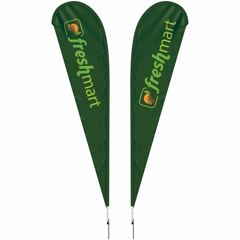 15' Double Sided Teardrop Banner w/ Premium Hardware & Spike