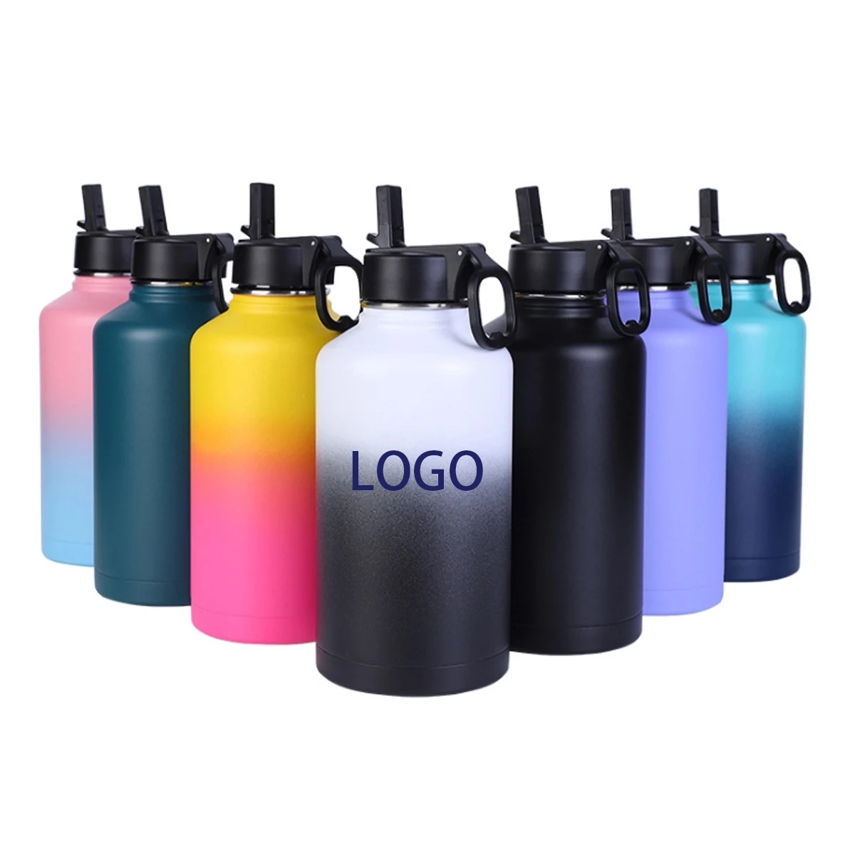 64Oz Sports Outdoor Stainless Steel Thermos Cup, custom water bottle with logo imprint 1