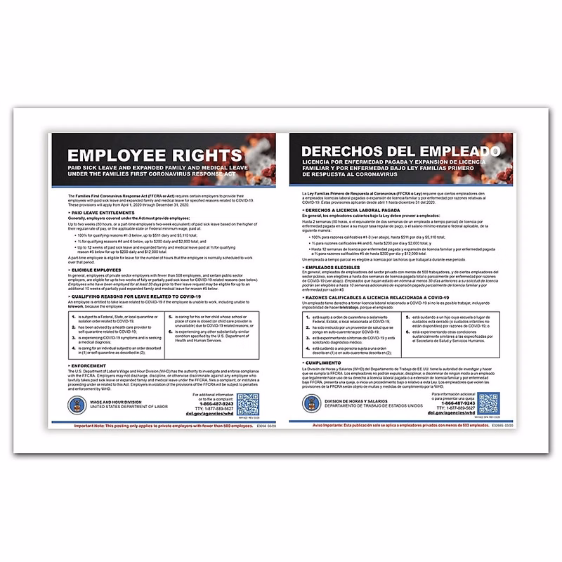 Families First Coronavirus Response Act Poster - Bilingual