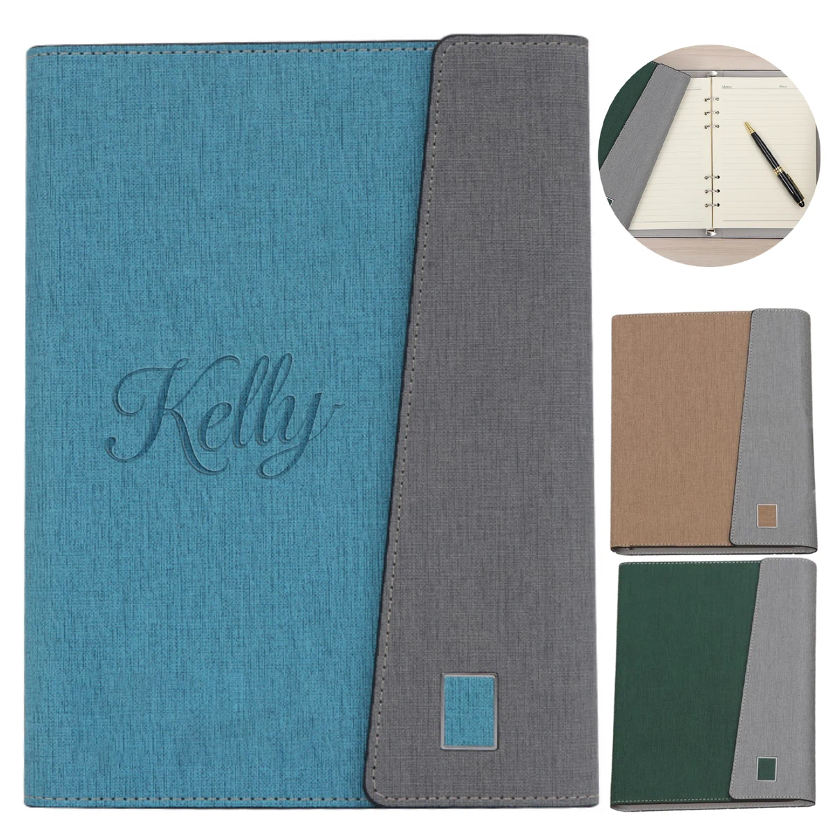 A5 PU Leather Magnetic Snap Trifold Loose leaf Notebook 1