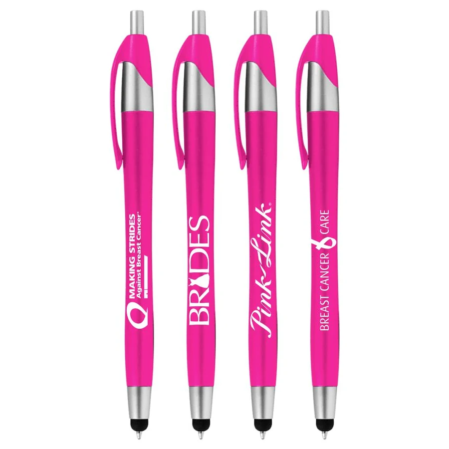 Breast Cancer Awareness Pink Color Ballpoint Stylus Click Pen 1