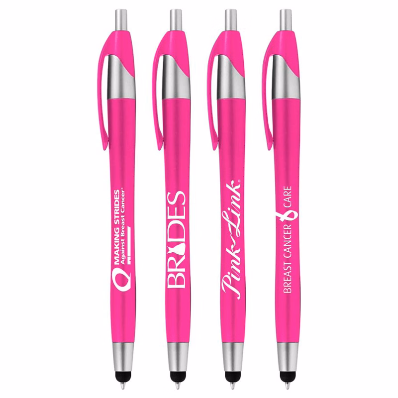 Breast Cancer Awareness Pink Color Ballpoint Stylus Click Pen