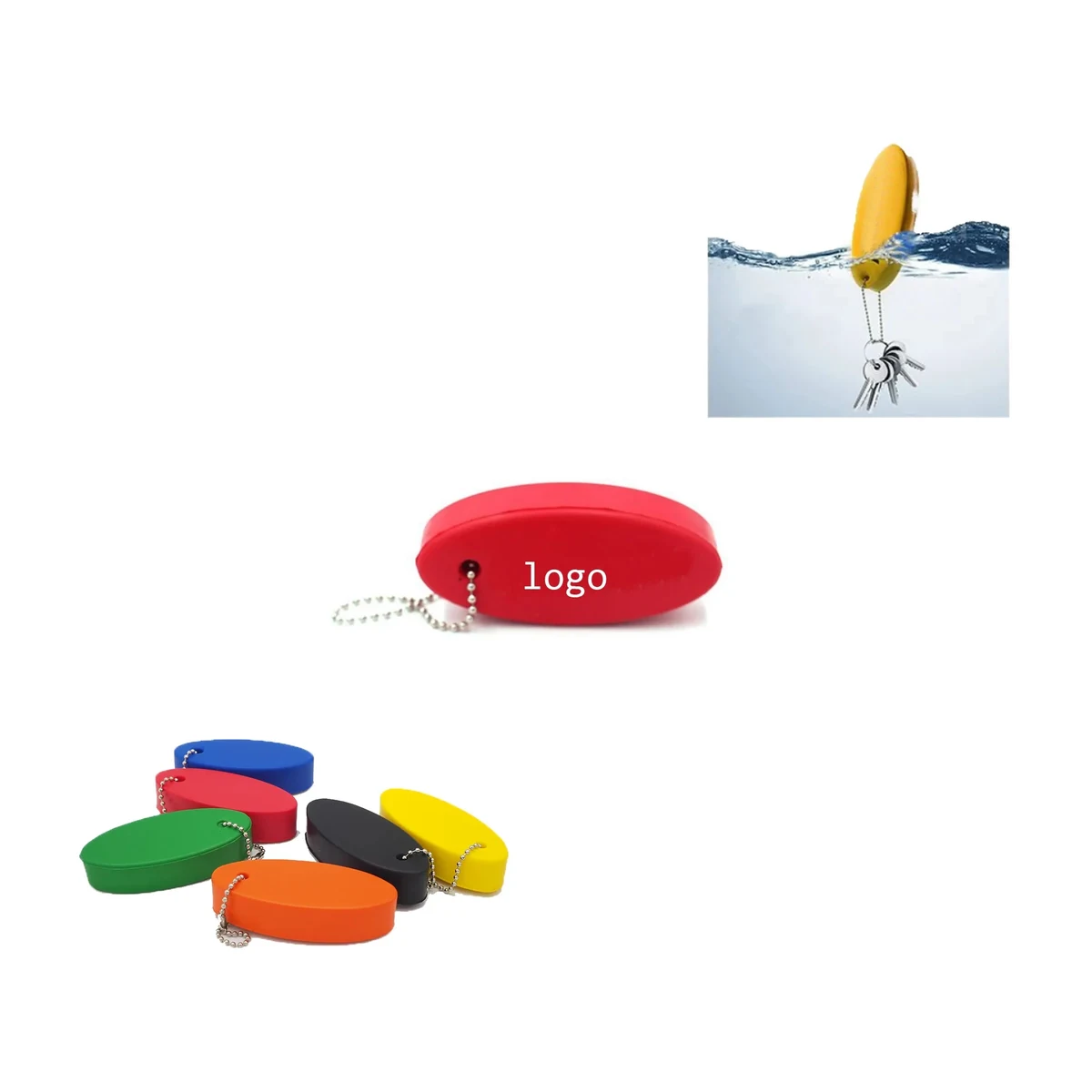 Oval PU Foam Floating Keychain 1