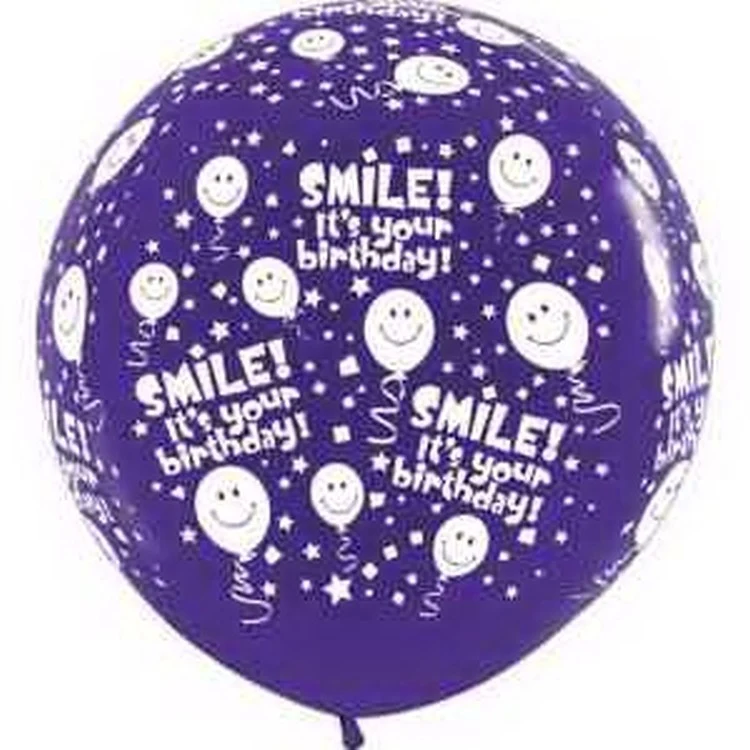 3' Balloon/ Crystals - Printed 2 Sides/ 2 Colors 1