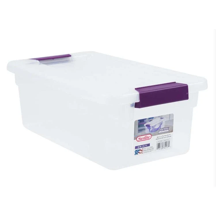 Sterilite Containers With Plum Latches - 6 Qt 1