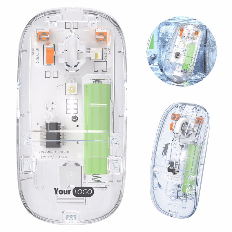 Plastic Silent Transparent Wireless Mouse