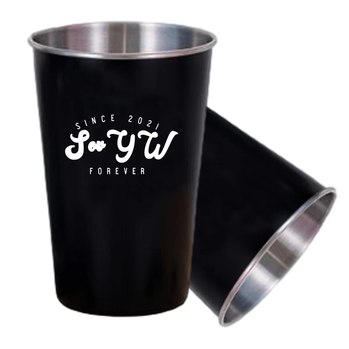 16 Oz. Black Stainless Steel Shatterproof Pint Glass 1