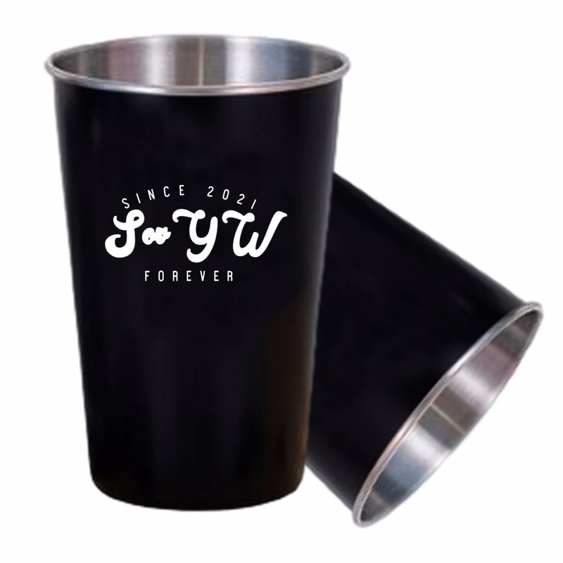 16 Oz. Black Stainless Steel Shatterproof Pint Glass