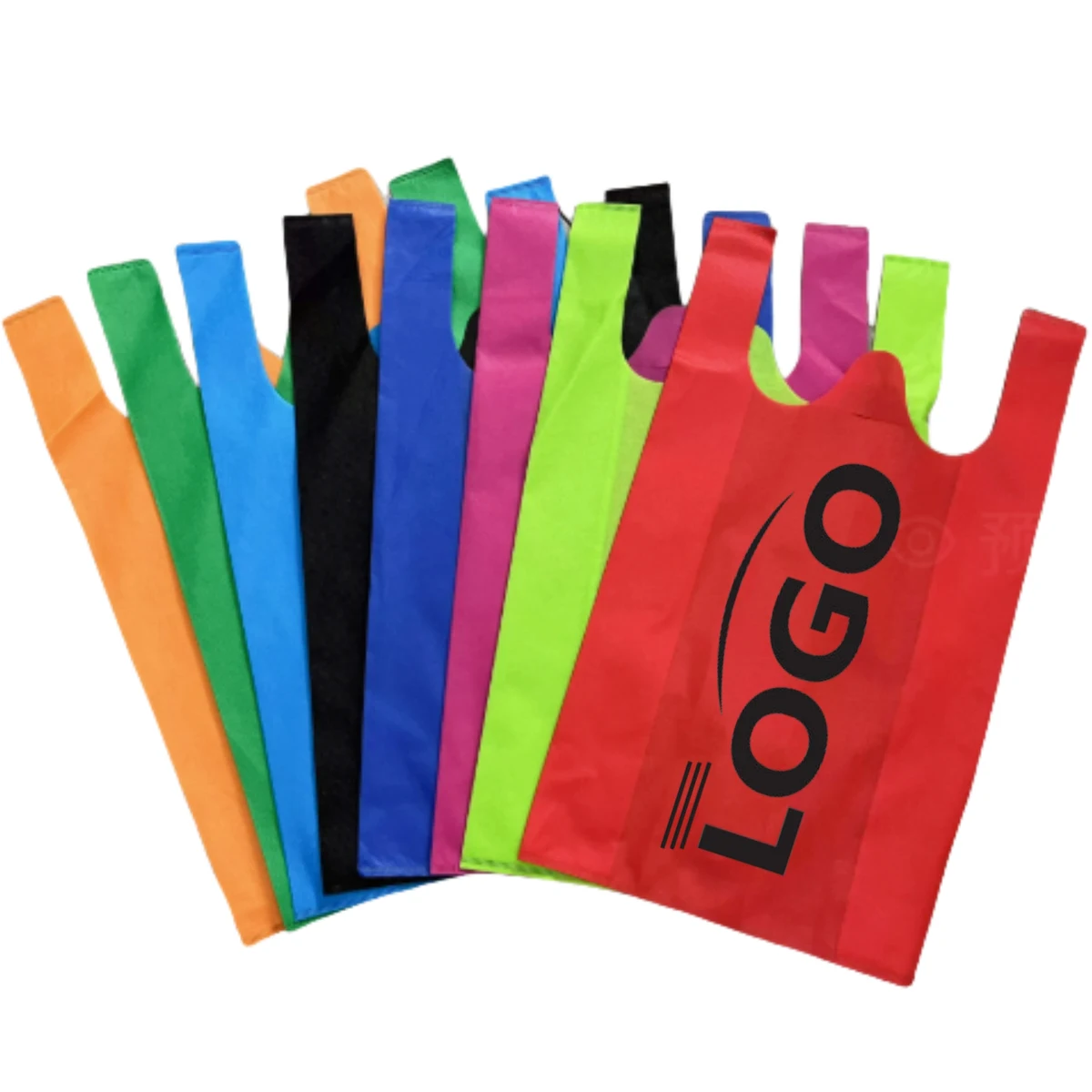 Large Grocery T-shirt Bags Bulk Non Woven 13.78" X 6.30" X 23.62" 1