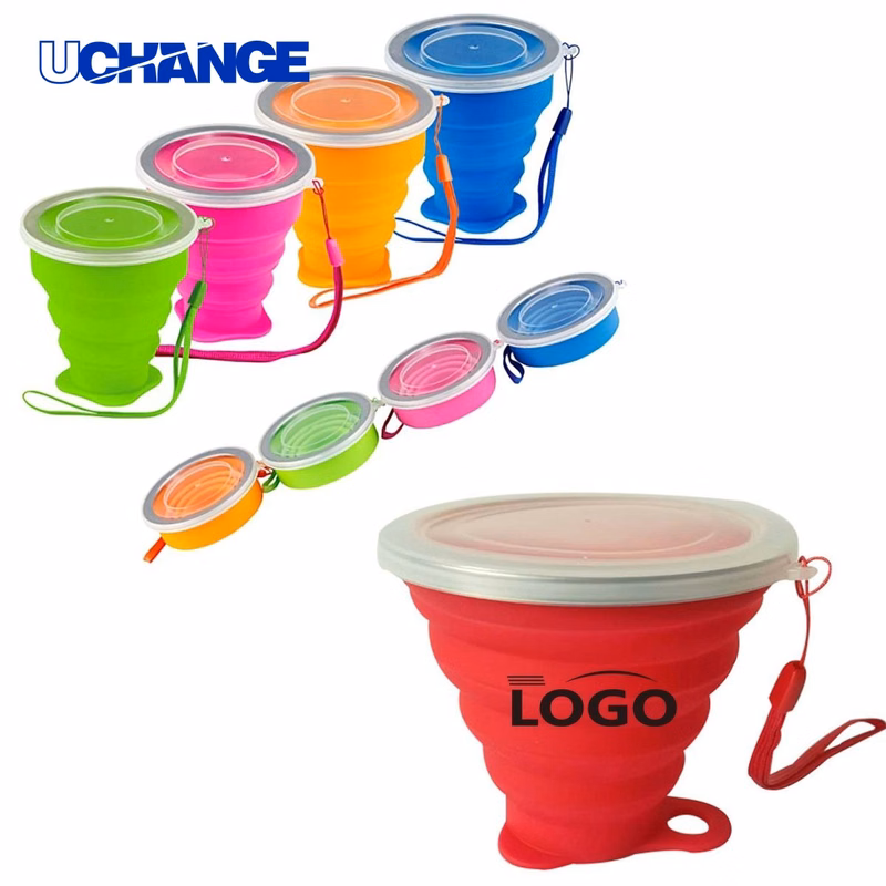 9oz Silicone Collapsible Travel Cup with Lid