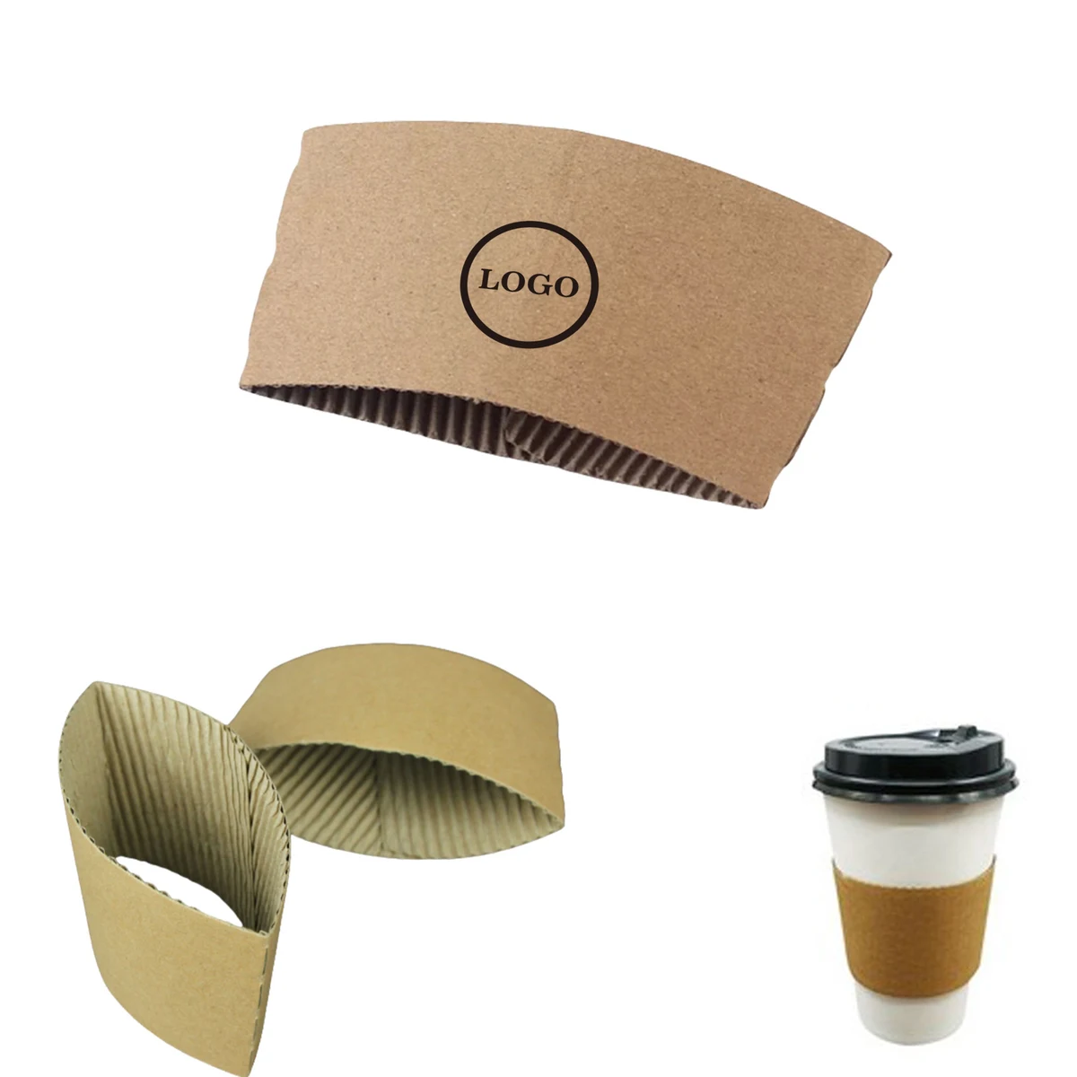 Customizable Kraft Paperboard Cup Sleeve 1