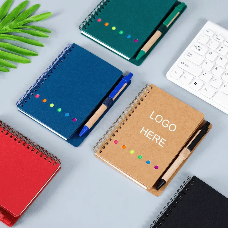 Spiral Journal w/Sticky Notes & pens in holder 1